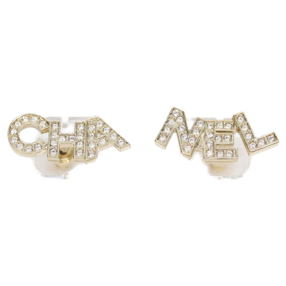 Chanel Earrings Rhinestone Gold-Tone #243974C12B - Picture 1 of 5